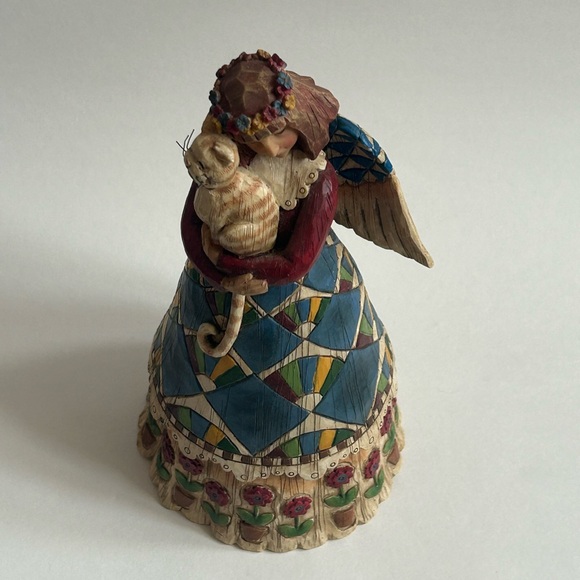 Jim Shore 2002 Angel With Kitten Cat Heartwood Creek Statue Figurine Decor - Picture 4 of 9